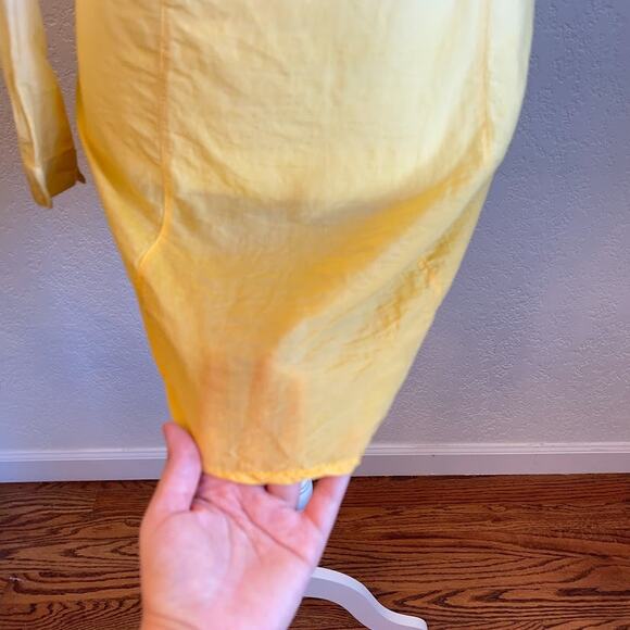 Mollo Rello Cotton Silk Blend Lightweight Button Up Yellow Women's Sz S European - Picture 4 of 11